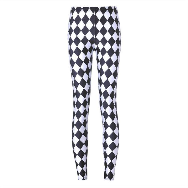 

digital printingelastic casual pants black and white diamond pattern women leggings 7 sizes fitness clothing ing