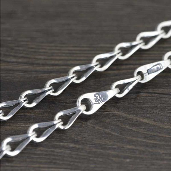 

chains s925 sterling silver vintage weave cross chain necklace man male thai 7mm thickness woven jewelry gift