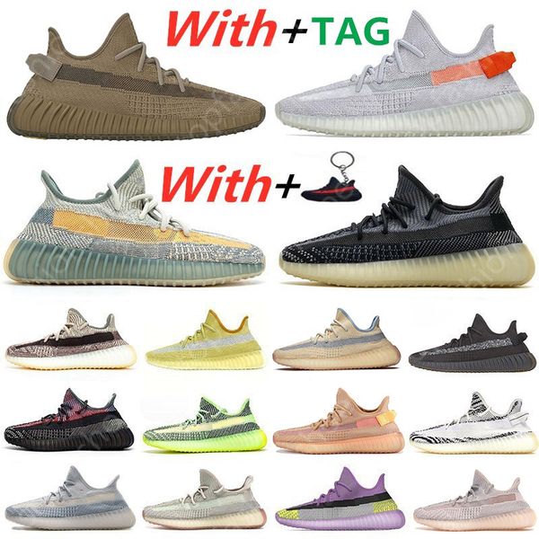 

kanye west tail light asriel israfil cinder running shoes earth bred cid clay zebra yecheil static reflective men sport sneakers, White;red