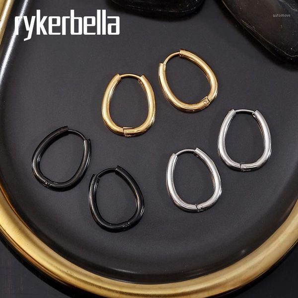 

2 pcs small hoop earring punk stainless steel fashion jewelry women man circle huggie earrings1, Golden;silver