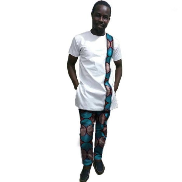 

fashion man's african print men clothing +trousers sets print and white cotton sets festive costume african men clothes1, Gray