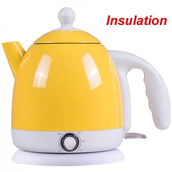 

220v thermal insulation electric kettle water heating boiler pot stainless steel 1l mini travel teapot milk heater warmer eu