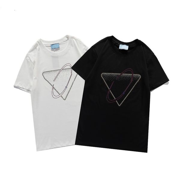 

21ss new women's t-shirt fashion matching trend letter sequin pattern short sleeve men's t-shirt size s-2xl wf2012251, White
