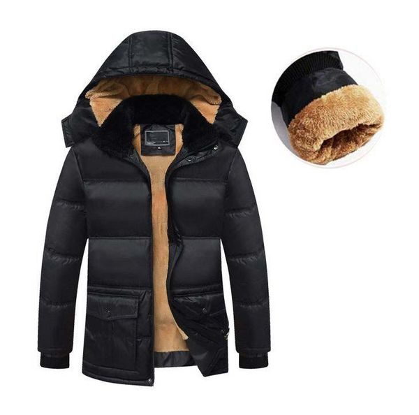 

hcbless 2020 зимняя новая куртка мужчины теплое пальто вскользь parka medium-long утолщение пальто мужчины для зимы, Black