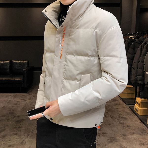 

b8nnj winter new t men's youth style korean warm cottoncotton-padded cotton-paddedfashion fashion jacket casual cotton padded brand sho, Black
