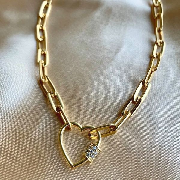 

punk gold color short necklace handmade beautiful luxurious pendant buckle neck decoration jewelry for women man charm choker 201014, Silver