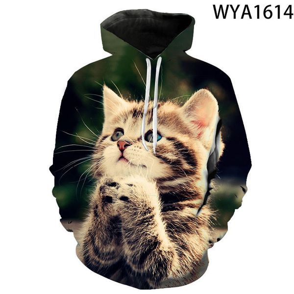 

2020 spring autumn new children's men's cat hoodies and printing women's pullover cute 3d casual sweatshirt fashion coat busu