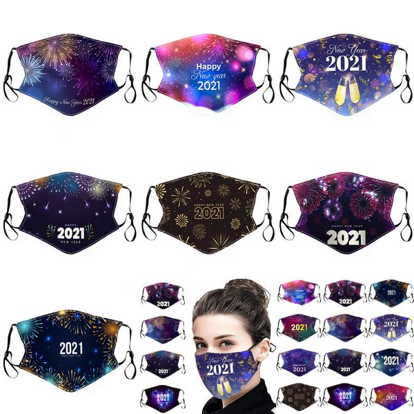 

uel6su designer new yesars fashion print firworks 2021 man woman masks dust pm2.5 reusable adjustable mask 9 n