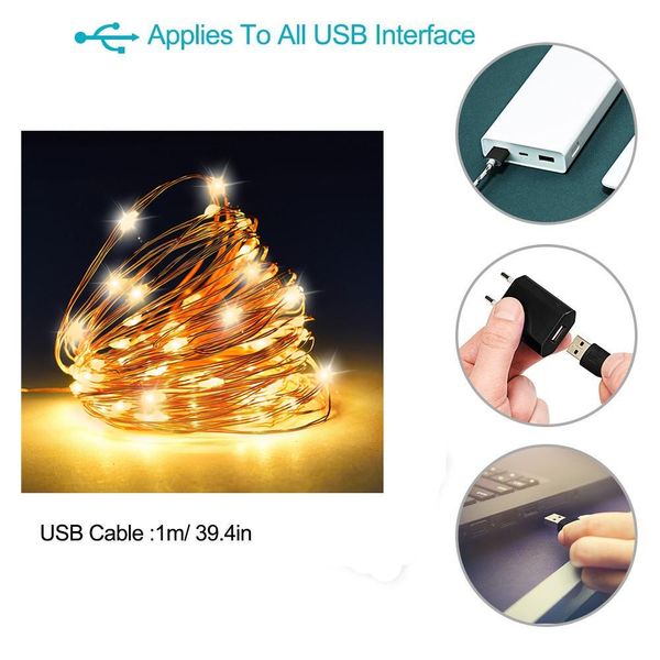 

osiden usb led струны огни 10m 5m waterproof медного провода наружного освещения рождество свадебные украшения fairy венок теплый кпт jllriu