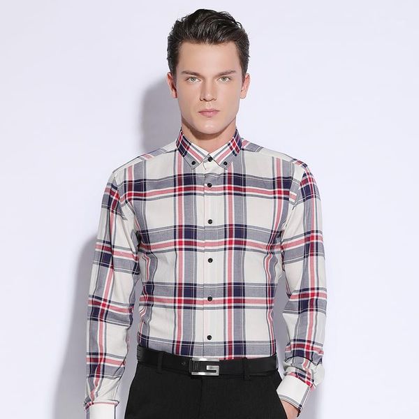 

caiziyijia autumn mens cotton silm fit long sleeve dress shirts fashion striped camisa social masculina1, White;black