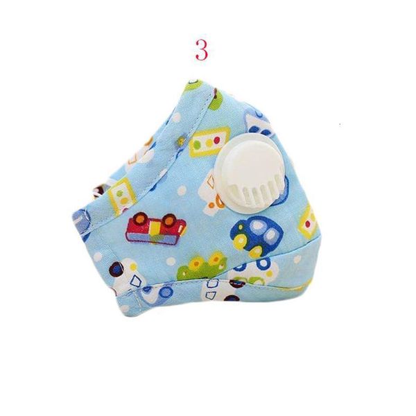 

pm2.5 kids designer face masks filter children's breathing valve car apple cotton anti-fog three-layer printed cartoon mask