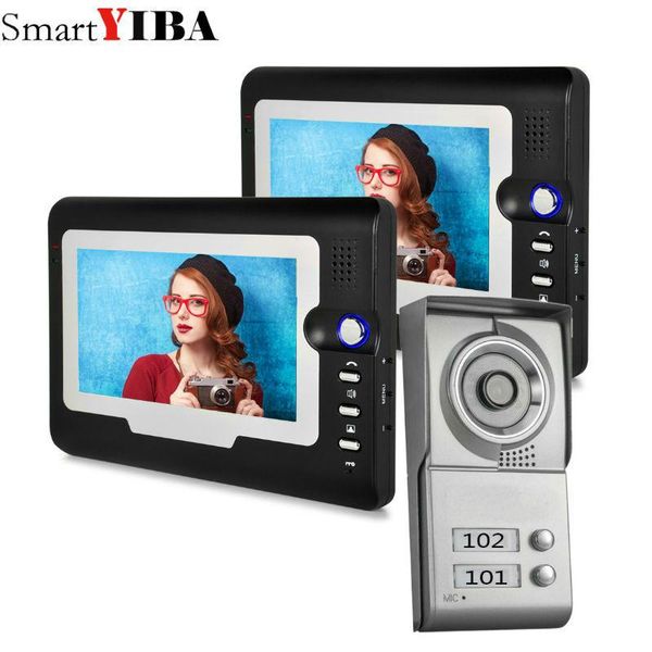 

video door phones smartyiba apartment intercom system 2 monitor 7" color phone for house in stock