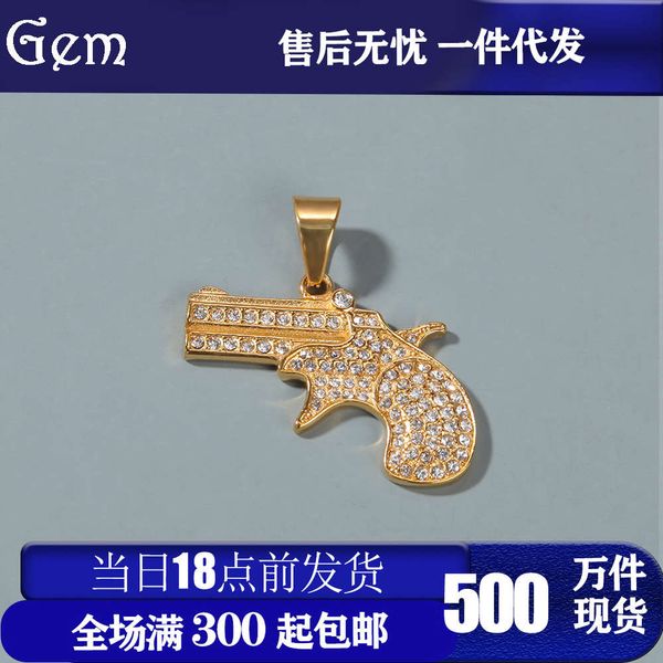 

xiaozhong stainless steel pistol pendant, Silver