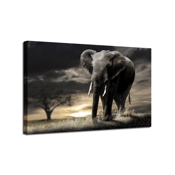 

african elephant watercolor painting on canvas wall decor picture art animal modern decoration for living room different sizes unframed