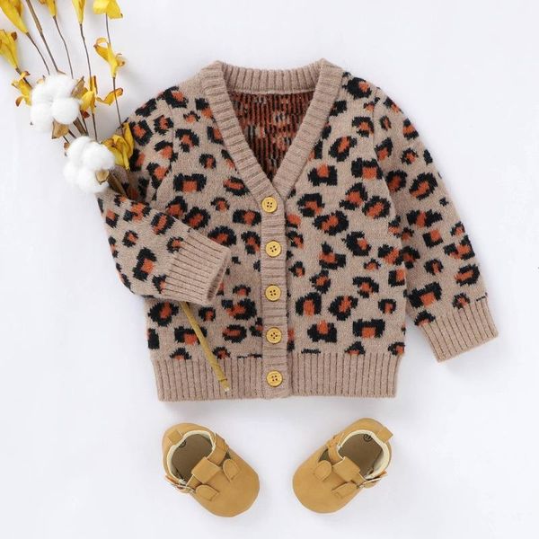 

baby boy girls knitted cotton leopard coat toddler kids winter autumn jackets girls cardigan sweater outerwear, Blue