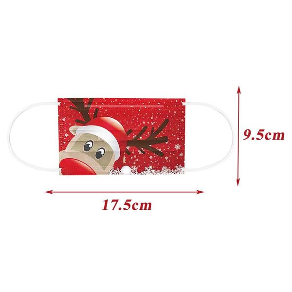 

10pc adult's disposable mask breathable christmas party mask 3ply earhook santa claus printing dustproof mouth cover np30 wmtlis xhhair