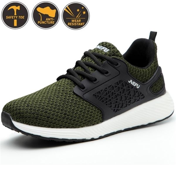 

shoes for men light weight steel toe work boots male anti-smashing construction safety sneakers women y200915, Black;brown