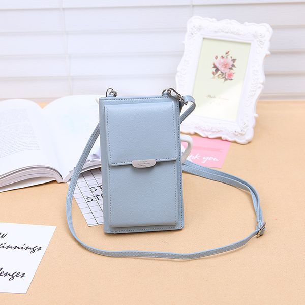 

women cell phone fashion card holder coin purse simple bag leather shoulder strap handbag mobile smartphone wallet