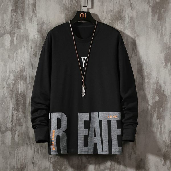 

new fashion brand black print hoodies 2021 spring autumn hip hop casual men's sweatshirts punk streetwear clothes gali