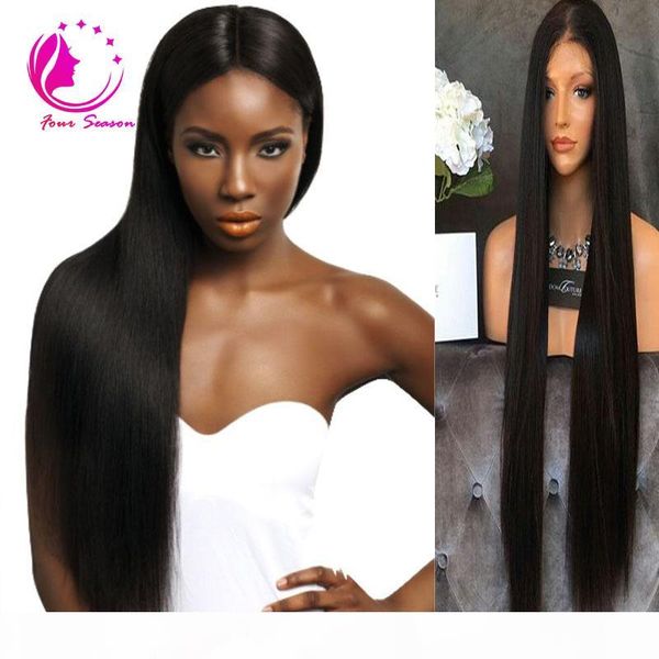

glueless peruvian virgin hair silky straight full lace human hair wigs lace front wigs for black women with baby hair, Black;brown