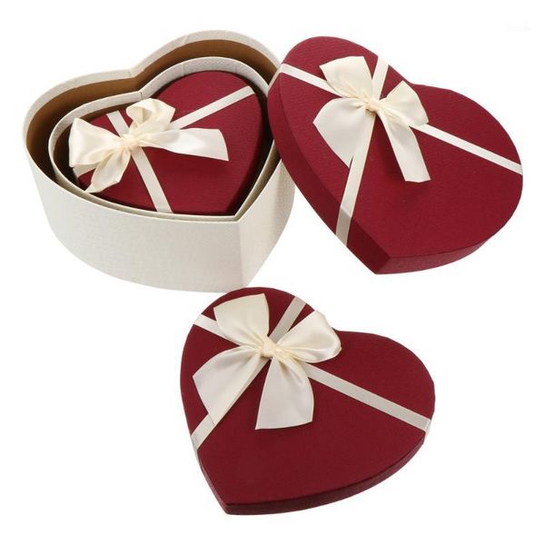 

3pcs heart shaped present boxes bow-knot gift case fashionable gift box1