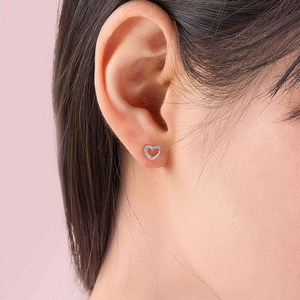 

stud makersland vintage love heart earrings for women korean personality fashion jewelry minimalist 2021 gift, Golden;silver