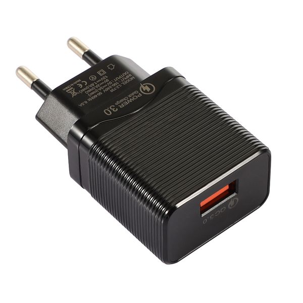 

new arrival model eu qc 3.0 smart flash charging travel charger eu/us pin fast charger overcharger protection original