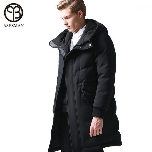 

asesmay 2019 new down jacket men winter down coat brand 90% white duck winter coat men hood thick warm parka business style1, Black
