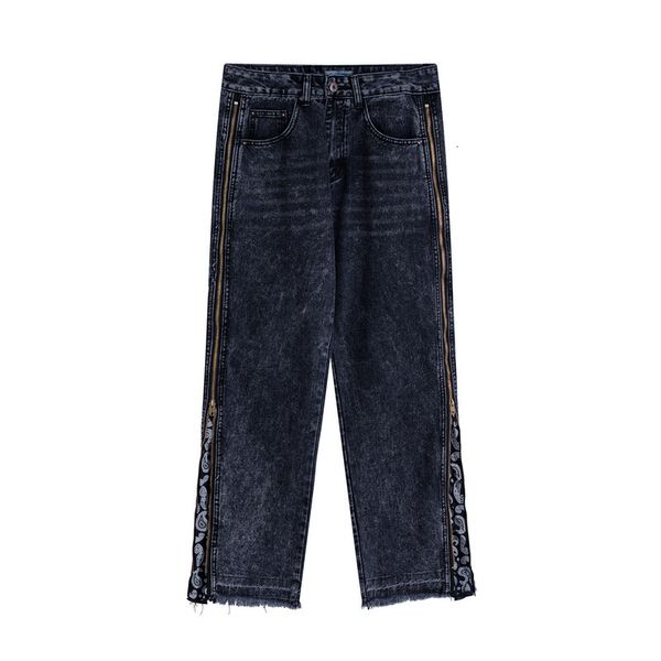 

kiryaquy new 2021 high luxury man west coast bloods cotton denim pants comfort s-xl # d4 jeans iayi, Blue