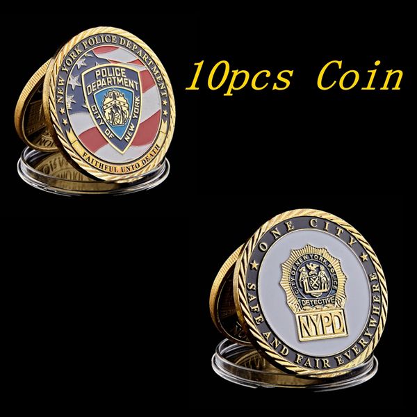 

10pcs usa ny sacrifice warriors police heroes memorial eagle craft gift challenge coin collection gifts