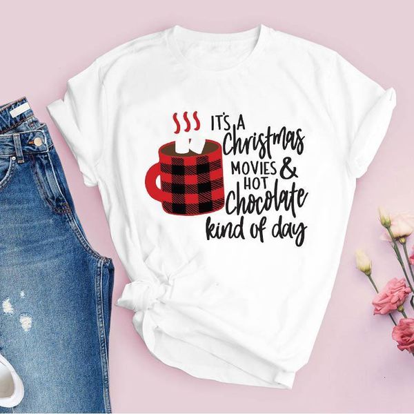 

tees для женщин печатать плед кофе милый стиль милый праздник рождественские одежда женская футболка леди топы одежда графическая футболка, White