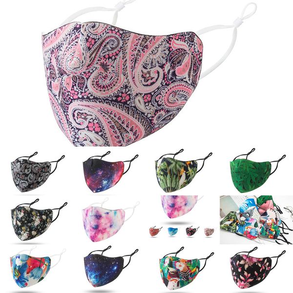 

u499zu floral print breathable foldable mouth reusable sunscreen masks face without filter housekeeping designer mask 4 n