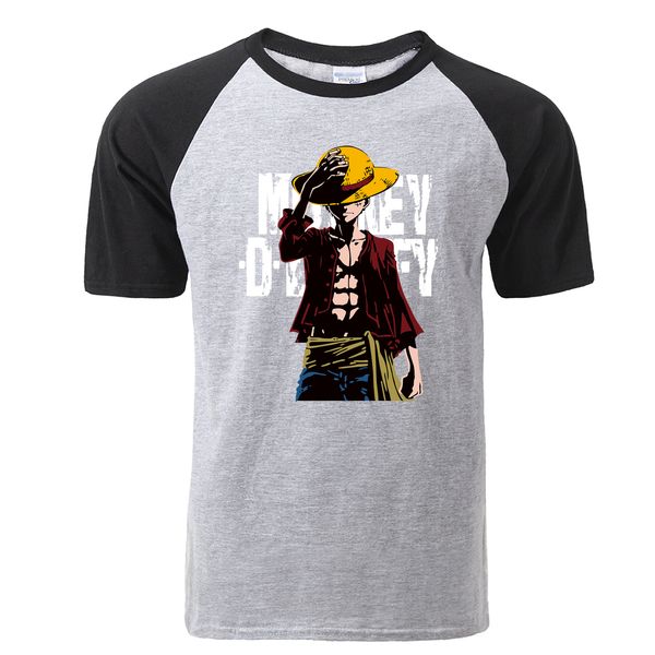 

спорт новое лето one piece t shirt men манки д. луффи футболки мужчины harajuku хлопка с коротким рукавом футболки моды аниме рубашка мужско