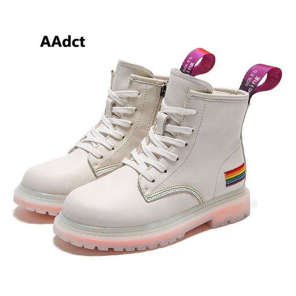 

aadct girls boots autumn new fashion little kids maretin boots for girls brand children shoes genuine leather, Black;grey