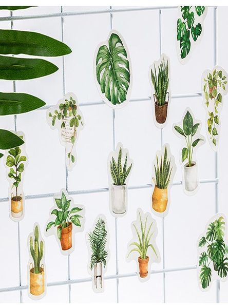 

45 pc cute green oxygen life diary paper label sealing stickers scrapbooking decorative lifelog diy stationery wmtuws xhhair