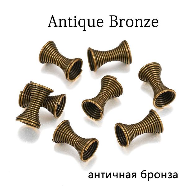 

30pcs metal spring funnel shape spacer beads caps beading diy findings end caps bead sers for jewelry makings accessories h bbylbg, Silver