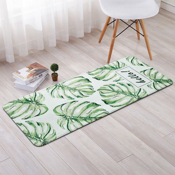

tropical plants printed home mat square carpet for living room bedroom kitchen decorative rug water absorption non-slip carpet