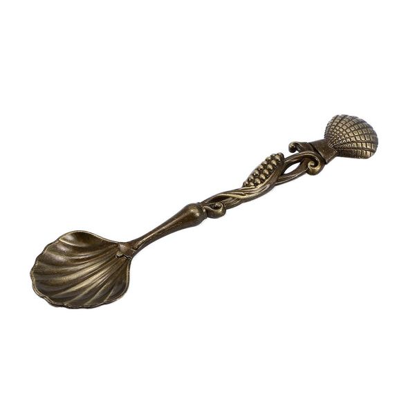 

fashion 5pcs retro gothic pattern carved coffee tea snacks sugar bronze spoons kitchen cutlery creative tableware h bbymfm
