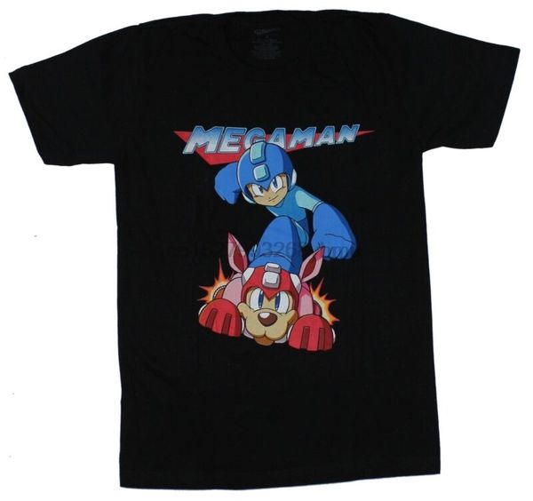 

mega man mens t-shirt - megaman & rush under logo sport hooded sweatshirt hoodie