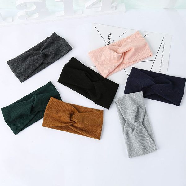 

хлопок женщины оголовье тюрбан сплошной цвет девушки узел hairband аксессуары витая дамы макияж bands упругие волосы тюрбан