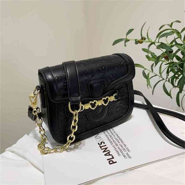 

2022 latest handbag factory store texture small women's embossed saddle single shoulder