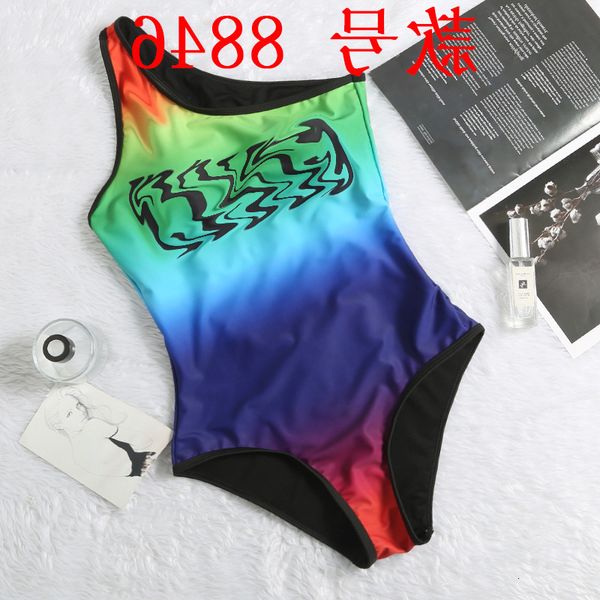 

piece swimsuit one shoulder creative letter printed open back bikini international station