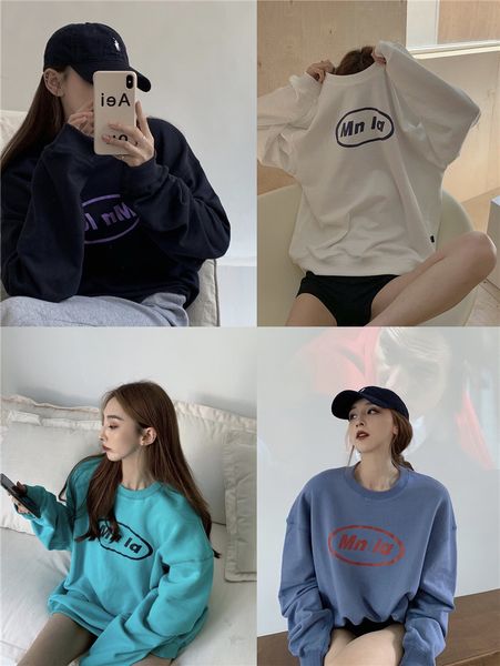 

loose letter printed bf korean sweater