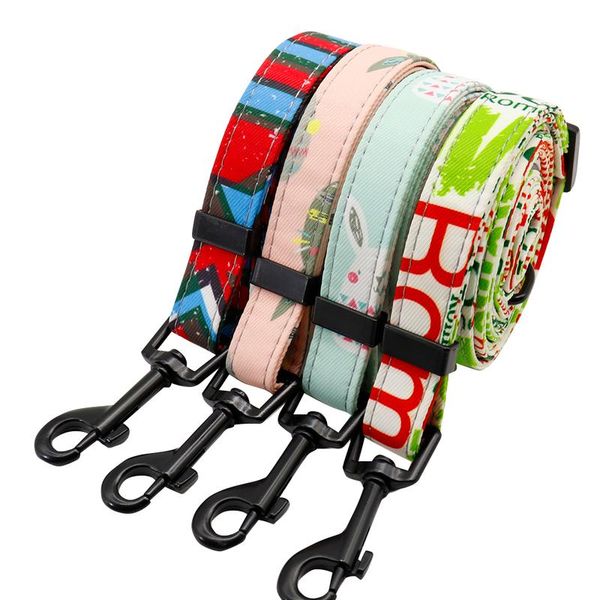 

nylon dog leash lead printed pet walking running training dog leashes rope for small medium large dogs durable sqcqma