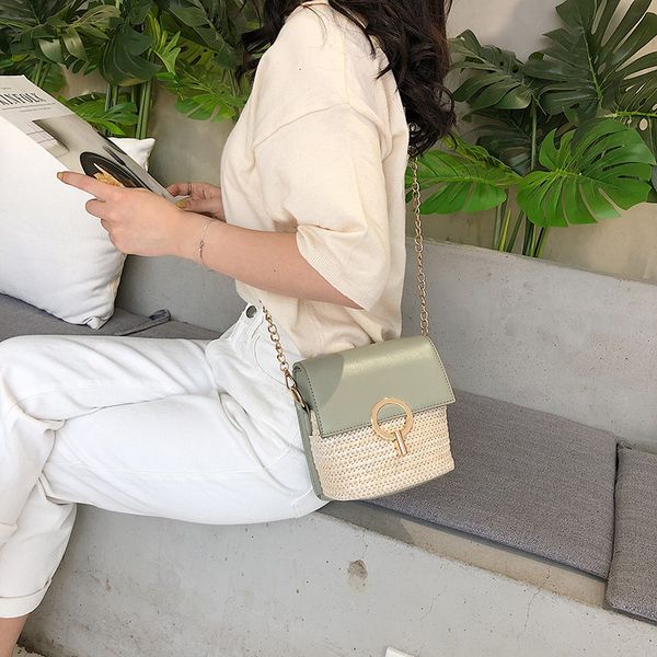 

2020 new hand-woven bag with high-quality calfskin cover fashion style one-shoulder oblique straddle bag