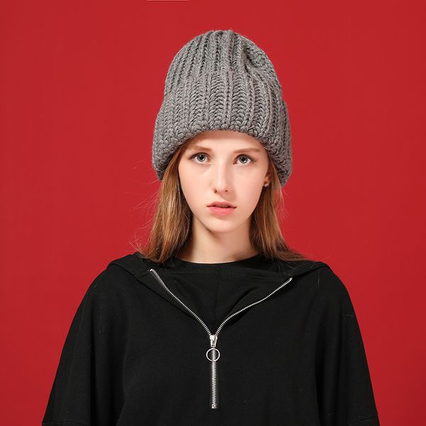 

flb] вязальная шерсть шар skullies шапочка повседневного streetwear толстой теплая шапка шапка женщина осень зима мило шлем beanie 17042 20, Blue;gray