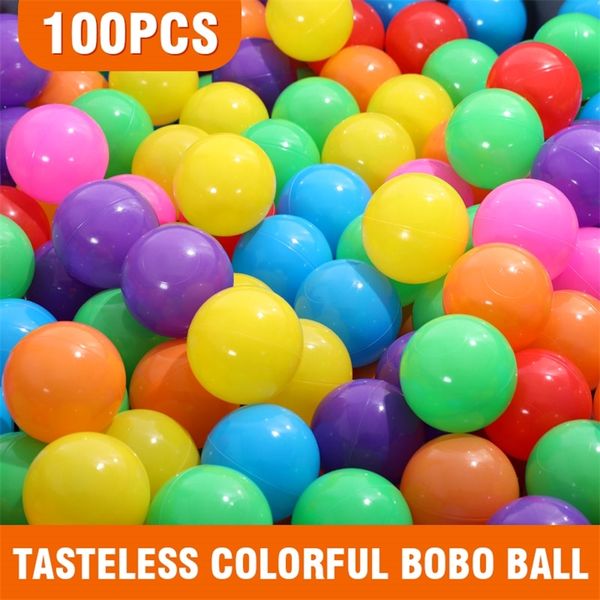 

100pcs 5.5cm plastic ocean ball multi coloured toys kids baby playroom pool swimming bath pit tent water toy balls 201223