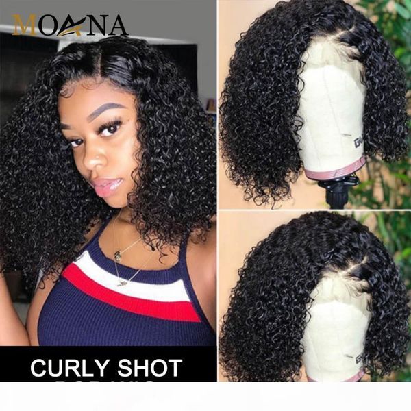 

kinky curly short bob wigs for black women brazilian bob lace wigs pre plucked deep curly human hair for black woman, Black;brown