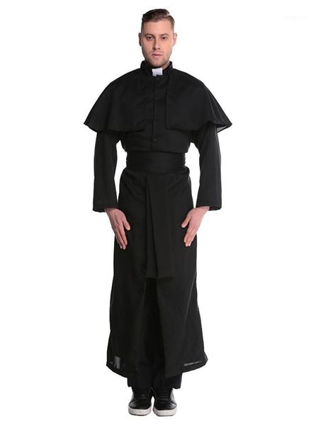 

medieval costume renaissance monk priest clothing men god father missionary robes clothes halloween party nun costume sets1, Black;red