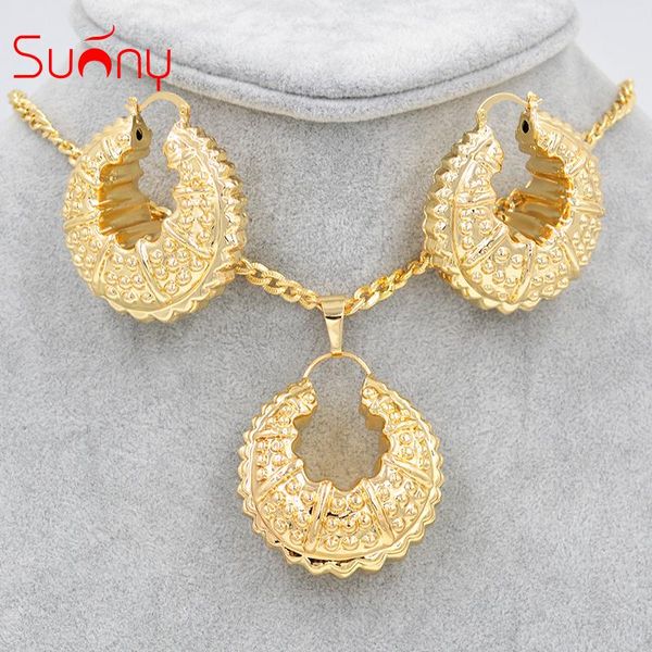 

солнечные ювелирные изделия изящные ювелирные изделия наборы для женщин подарочные большой обруч круглый серьги кулон медь happy face для па, Silver